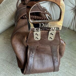 Dior Brown Leather Handbag with Structured Design